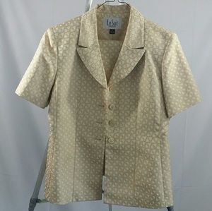 Le Suit Petite Two-Piece Four Button Suit